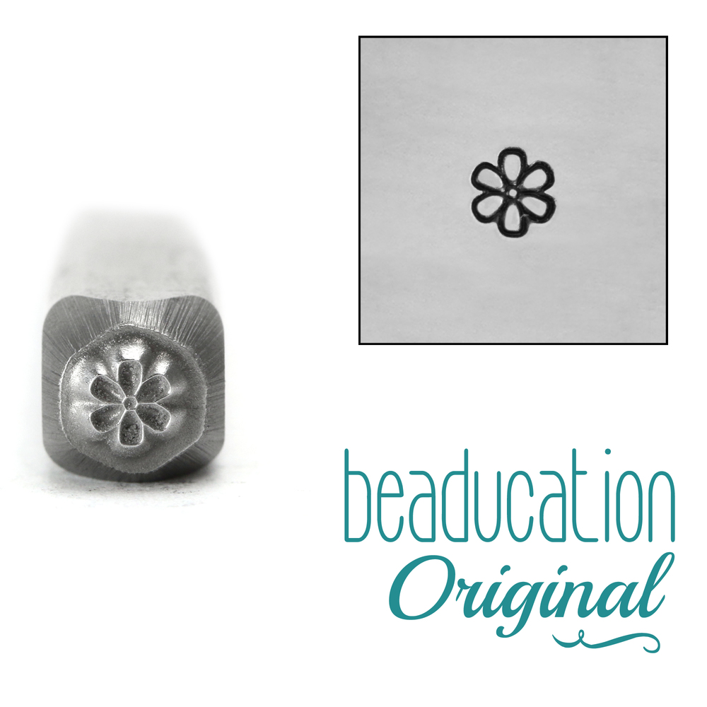 Metal Stamping Tools Daisy Flower Face 3mm Metal Design Stamp - Beaducation Original